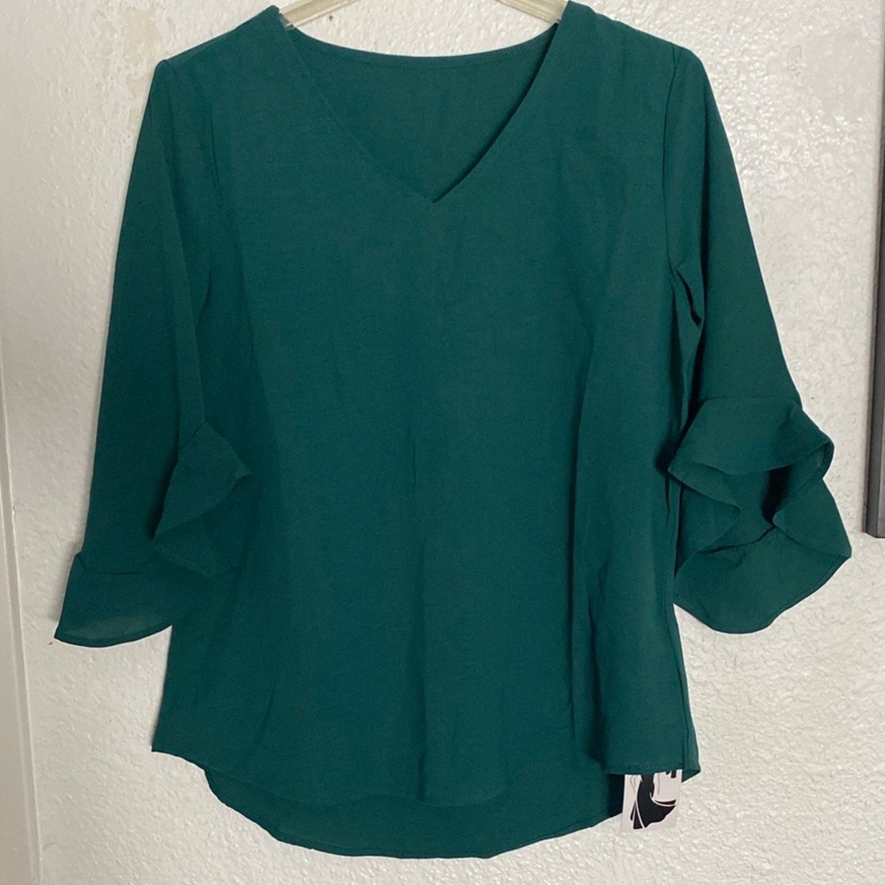Dark Green Elegant Blouse